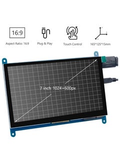 Generic 7 Inch HD IPS Capacitive Touchscreen Display 1024*600 Resolution Small Portable Monitor with USB HD Interface Compatible with Raspberry Pi Educational Tool  - Image 1
