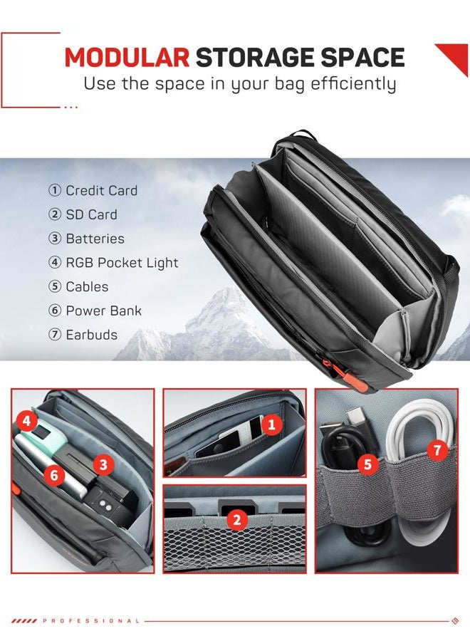 Ifootage Camera Shoulder Bag, Handy Camera Bag, Photography Camera Backpack for Accessories Storage, Crossbody DSLR Bag Compatible with Nikon Sony Canon, Beave BV-MP, Black, Handheld Bag, Hiking, - Image 4