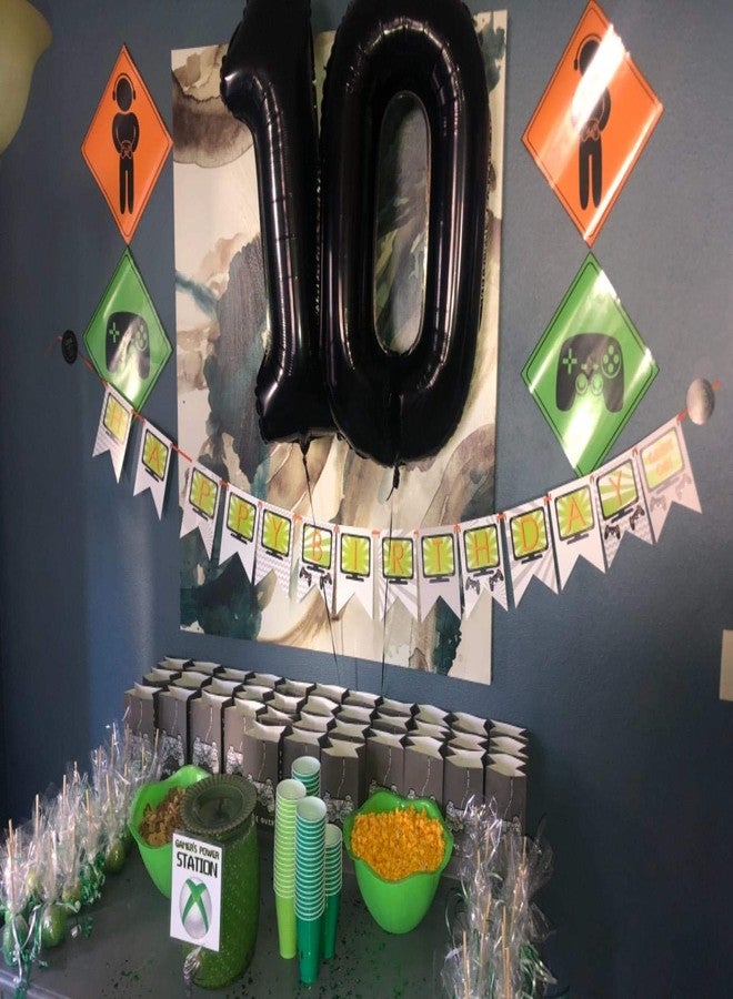 Tellpet Black Number 10 Balloons, 10th Birthday Party Balloons, 40 Inch - Image 3