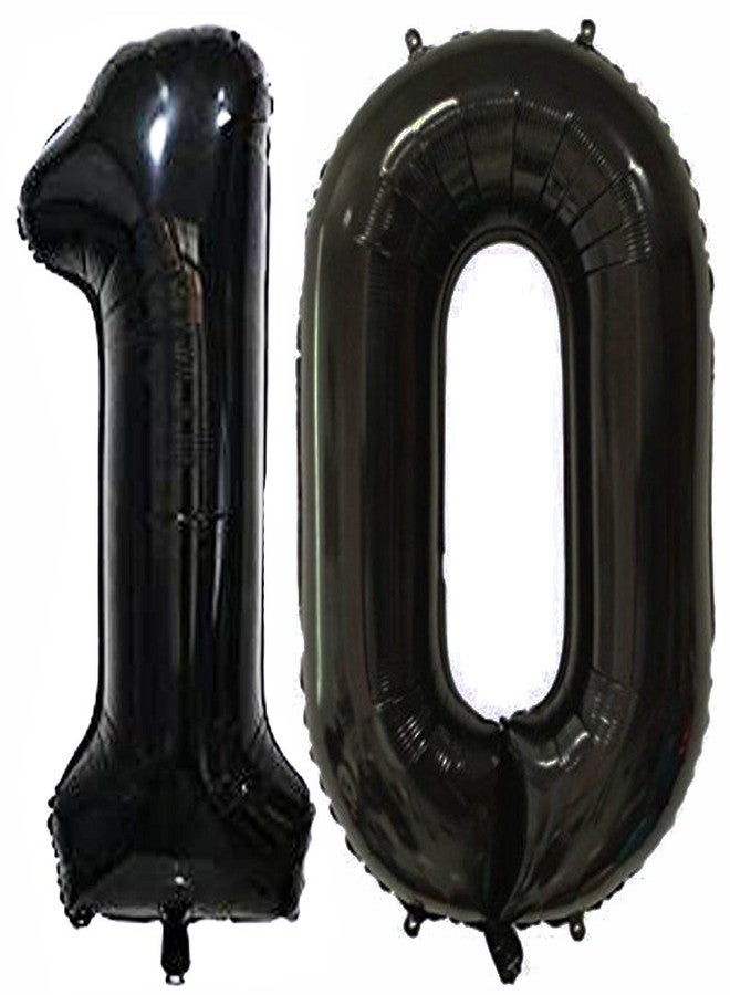 Tellpet Black Number 10 Balloons, 10th Birthday Party Balloons, 40 Inch - Image 2