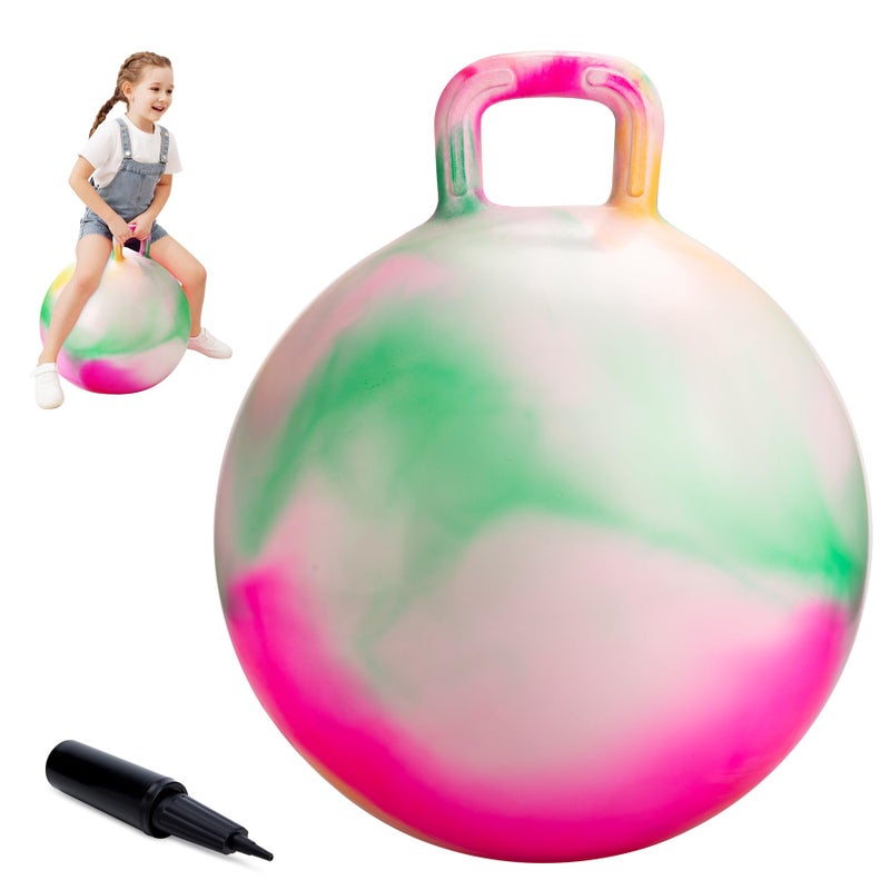 ZOOJOY Hopper Ball for Kids 18 Inch Bouncy Ball with Handle Clouds Girl Toys for Indoor Outdoor Active Play Hopping Ball Easter Basket Stuffers Girls Boys Gifts for 3 4 5 6 7 8 Yr Old Balance Toys - Image 3