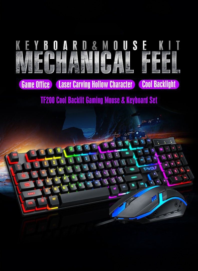 Game keyboard and mouse set USB wired mouse key set - Image 2