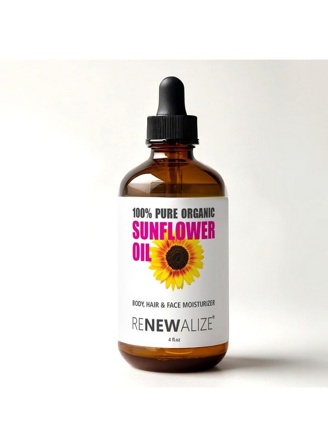 Renewalize Sunflower Seed Face Moisturizing Oil 4 Oz Size High Linoleic Best For Acne Prone Oily Skin And Face - Image 1