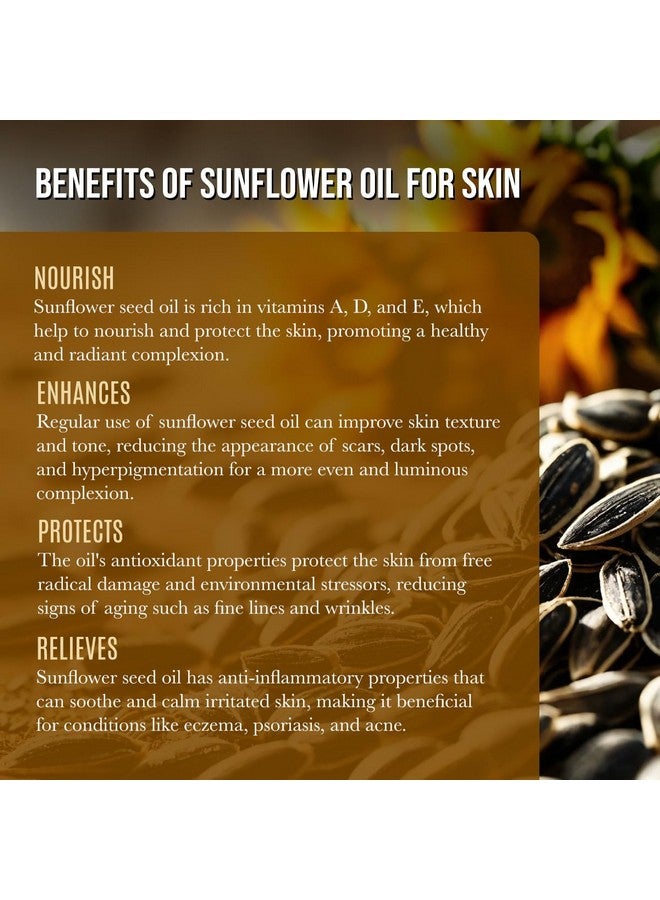 Renewalize Sunflower Seed Face Moisturizing Oil 4 Oz Size High Linoleic Best For Acne Prone Oily Skin And Face - Image 5