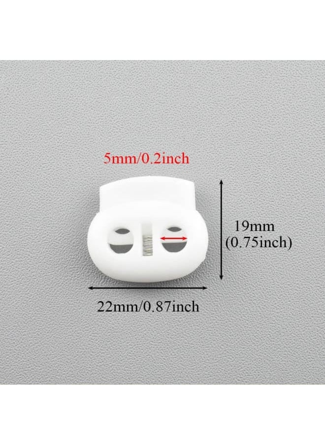 Generic - 22mm Width Plastic Cord Lock Strong Spring Keep Position Convenient Adjust Easy Operate Spring Toggle Stopper Lanyard String Cord Clips White 12 PCS for Sweatpant Elastic Strap Sewing Bags - Image 1