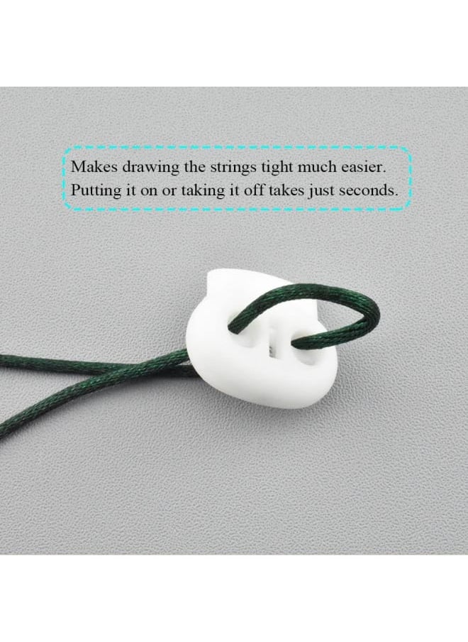 Generic - 22mm Width Plastic Cord Lock Strong Spring Keep Position Convenient Adjust Easy Operate Spring Toggle Stopper Lanyard String Cord Clips White 12 PCS for Sweatpant Elastic Strap Sewing Bags - Image 1