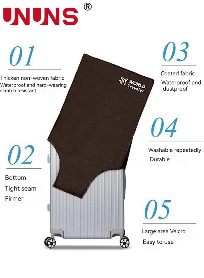UNUNS غطاء حقائب السفر، 3 قطع أغطية حقائب غير منسوجة مضادة للغبار لحماية الحقائب للسفر، مجموعة أغطية حقائب لحقائب 20 24 28 بوصة، بني - Image 3