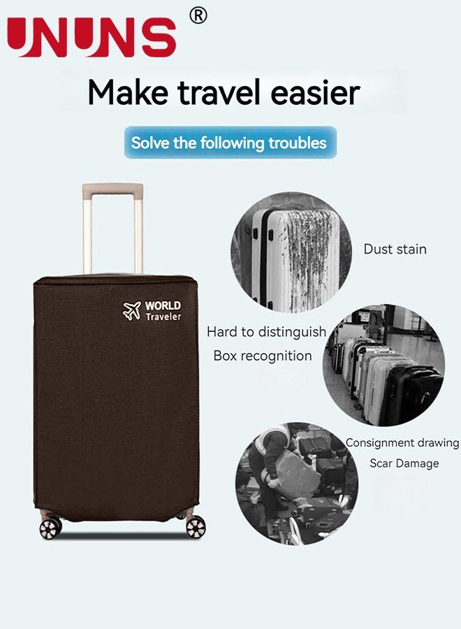 UNUNS غطاء حقائب السفر، 3 قطع أغطية حقائب غير منسوجة مضادة للغبار لحماية الحقائب للسفر، مجموعة أغطية حقائب لحقائب 20 24 28 بوصة، بني - Image 2