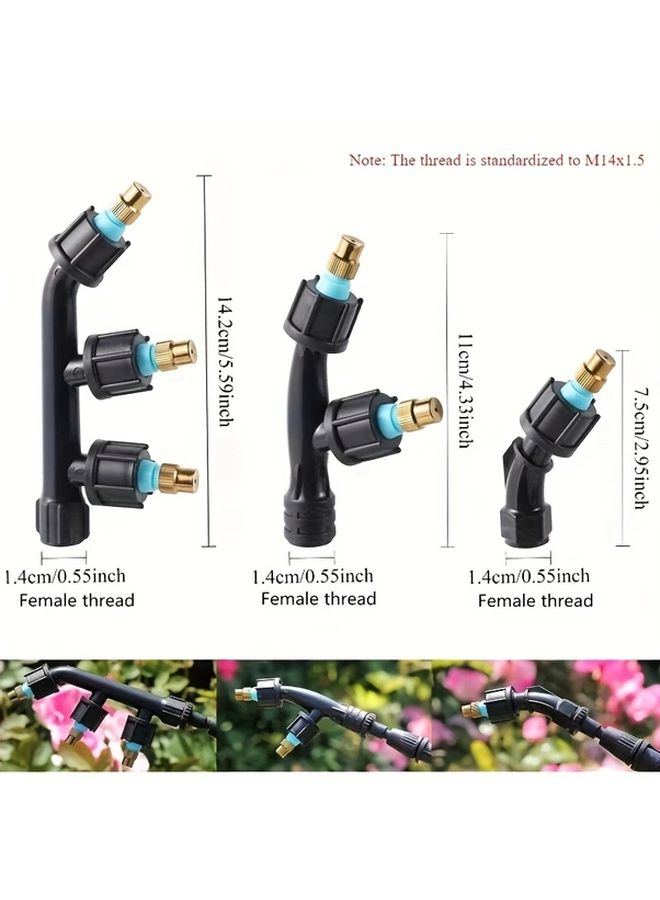 3 Pcs Black Adjustable Brass Nozzle Set for High Pressure Garden Misting - Image 3