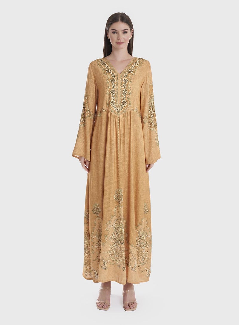 KASHKHA Rayon Printed Jalabiya - Image 1