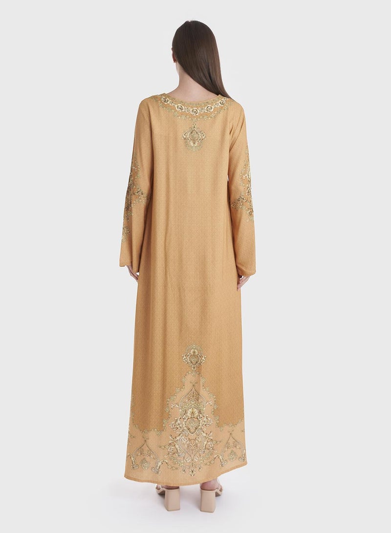 KASHKHA Rayon Printed Jalabiya - Image 2