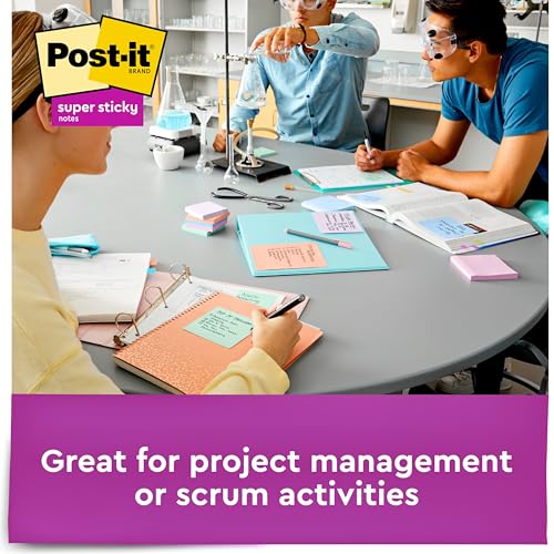 Post It Post-it Super Sticky Recycled Notes, 3x3 in, 6 Pads, 2X The Sticking Power, Bali Collection, Pastel Colors (Lavender, Apricot, Blue, Pink, Mint), 30% Recycled Paper (654-6SSNRP) - Image 5