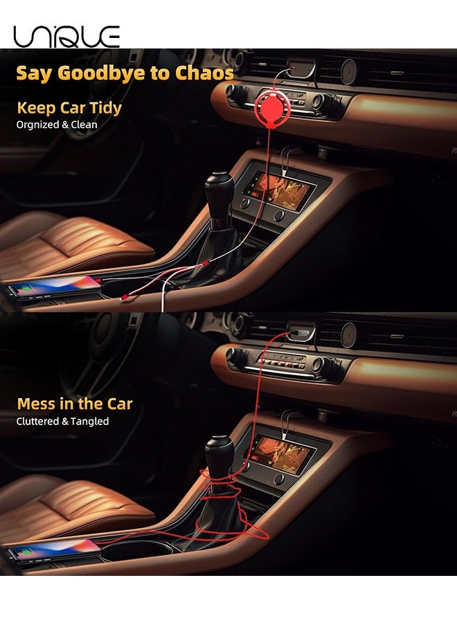 Unique 3 in 1 Retractable Charging Cable，Multi USB Cable Fast Charger Cord for iPhone, Samsung, iPad, Tablets, Switch and More (Red) - Image 5