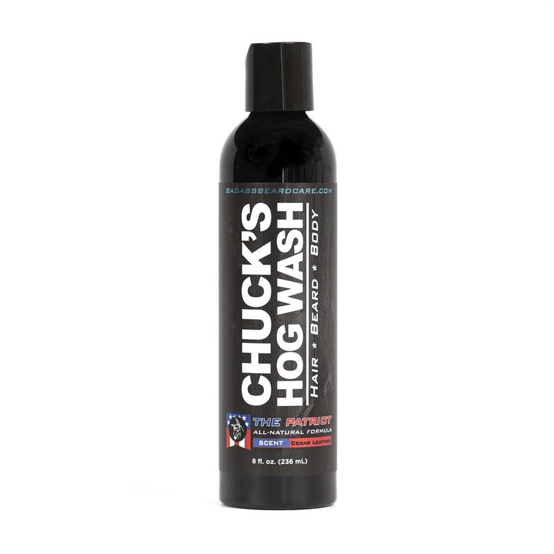 Chucks Hog Wash  All Natural Beard and Body Wash  The Patriot Scent 8 oz  Leaves Your Beard Softer than its Ever Been and is Suitable for Daily Use