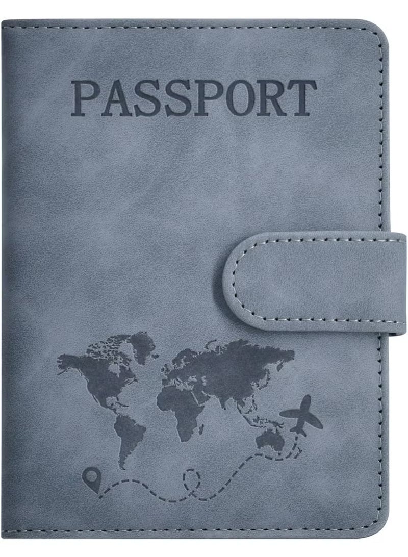 Passport Holder for Travel Essentials, Passport Wallet Cover Case for Travel Must Haves Accessories,Passport Book Holders for Women and Men Grey  - Image 1