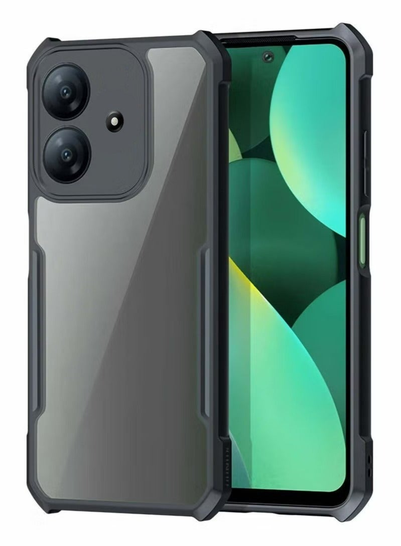 Realme Note 60/ 60X 4G Case Cover, Ultra-Thin Lightweight Cover Soft TPU Bumper, Acrylic Clear Back Mobile Phone Case Cover For Realme Note 60 4G, Black - Image 1