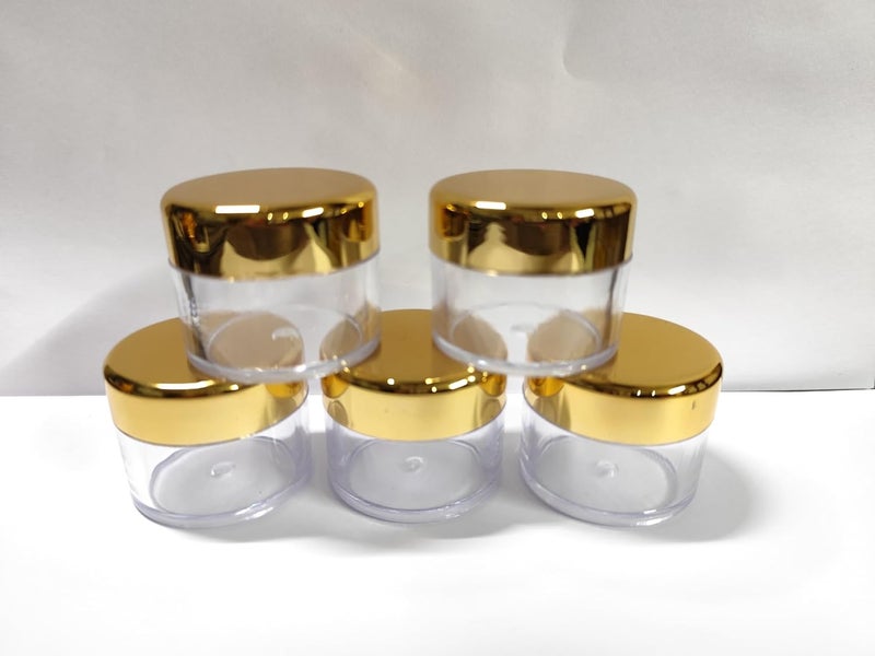 SHREE MAHA 30gm Empty Jar Transparent Cosmetic Container with Golden Cap and Leakproof inner lids for Lip Balms Lip Scrubs Body Butters Eyeshadow Makeup  beauty products  PACK OF 12PCS - Image 4