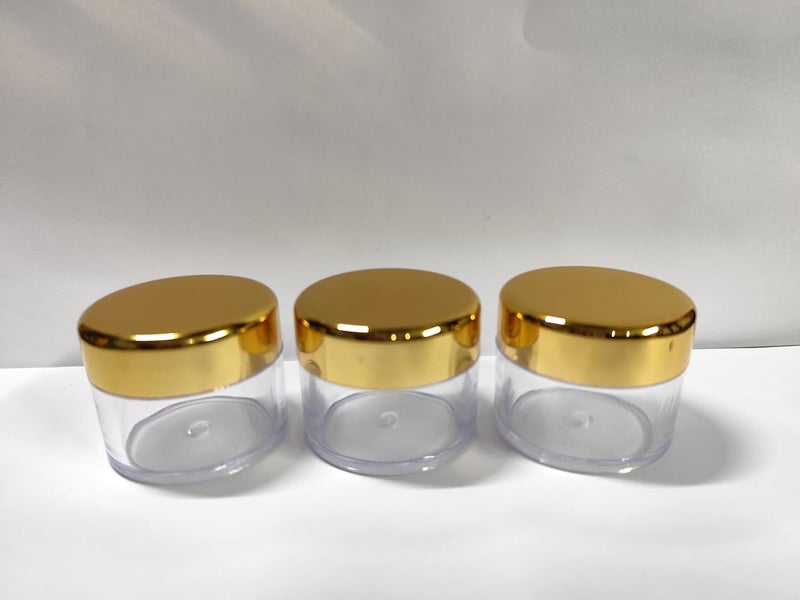 SHREE MAHA 30gm Empty Jar Transparent Cosmetic Container with Golden Cap and Leakproof inner lids for Lip Balms Lip Scrubs Body Butters Eyeshadow Makeup  beauty products  PACK OF 12PCS - Image 5