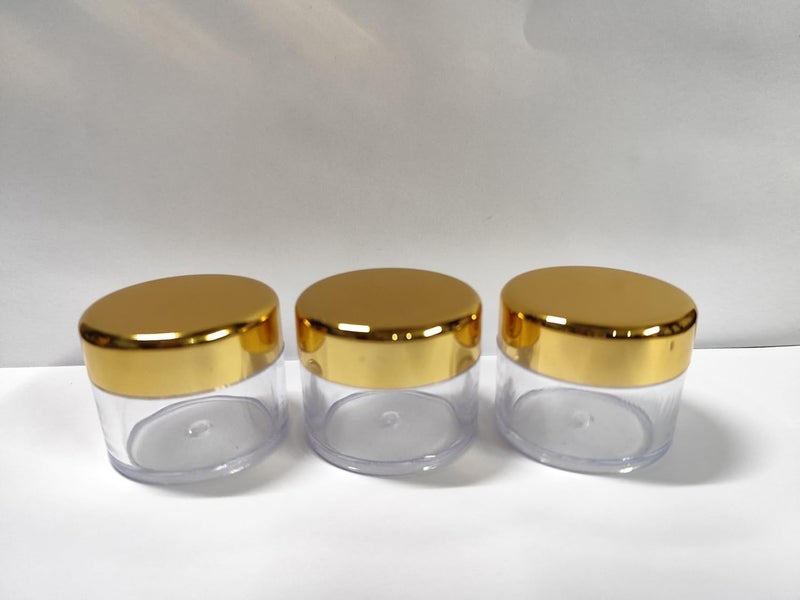 SHREE MAHA 30gm Empty Jar Transparent Cosmetic Container with Golden Cap and Leakproof inner lids for Lip Balms Lip Scrubs Body Butters Eyeshadow Makeup  beauty products  PACK OF 12PCS - Image 2