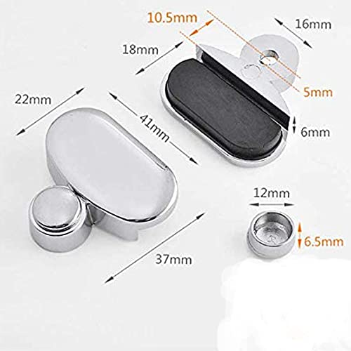 JING Mirror Clips, Glass Clips Clamps Holder - Oval Wall Mounted Mirrors Bracket/Clip -Bathroom Mirrors Supporting Sheet Mirror Fixed Fitting - (4 Pcs) - Image 2