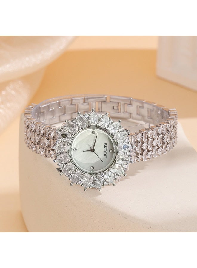 SKONE Exquisite Sunflower Inlaid Zircon Watch