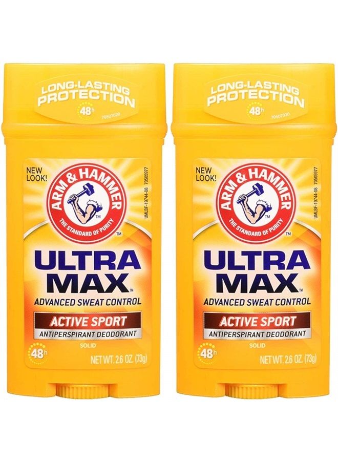 ARM & HAMMER ULTRAMAX Anti-Perspirant Deodorant Active Sport 2.60 oz ( Pack of 2) - Image 2