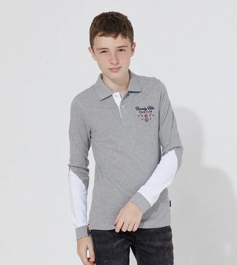 Colorblock Long Sleeves Polo T-Shirt