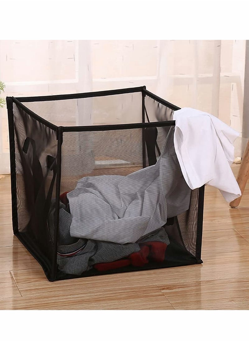 SYOSI - Popup Laundry Hamper, 1 Pcs Collapsible Mesh Laundry Baskets with Handles, Foldable Clothes Hamper, Easy to Open, Portable for Laundry Storage, Kids Toy, College Dorm or Travel - Image 1