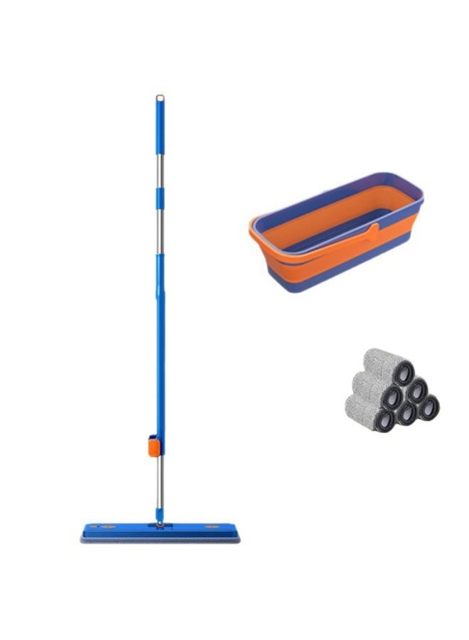Large Flat Mop with Bucket, 360° Rotating Microfiber Mop with 6 Washable Pads, Floor Dust Mop with Adjustable Stainless Steel Handle for Hardwood Laminate and Tile Floors - Image 1