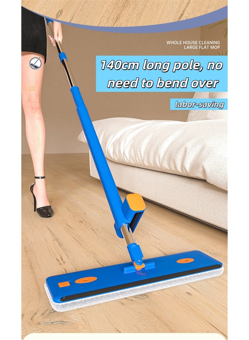 Large Flat Mop with Bucket, 360° Rotating Microfiber Mop with 6 Washable Pads, Floor Dust Mop with Adjustable Stainless Steel Handle for Hardwood Laminate and Tile Floors - Image 3
