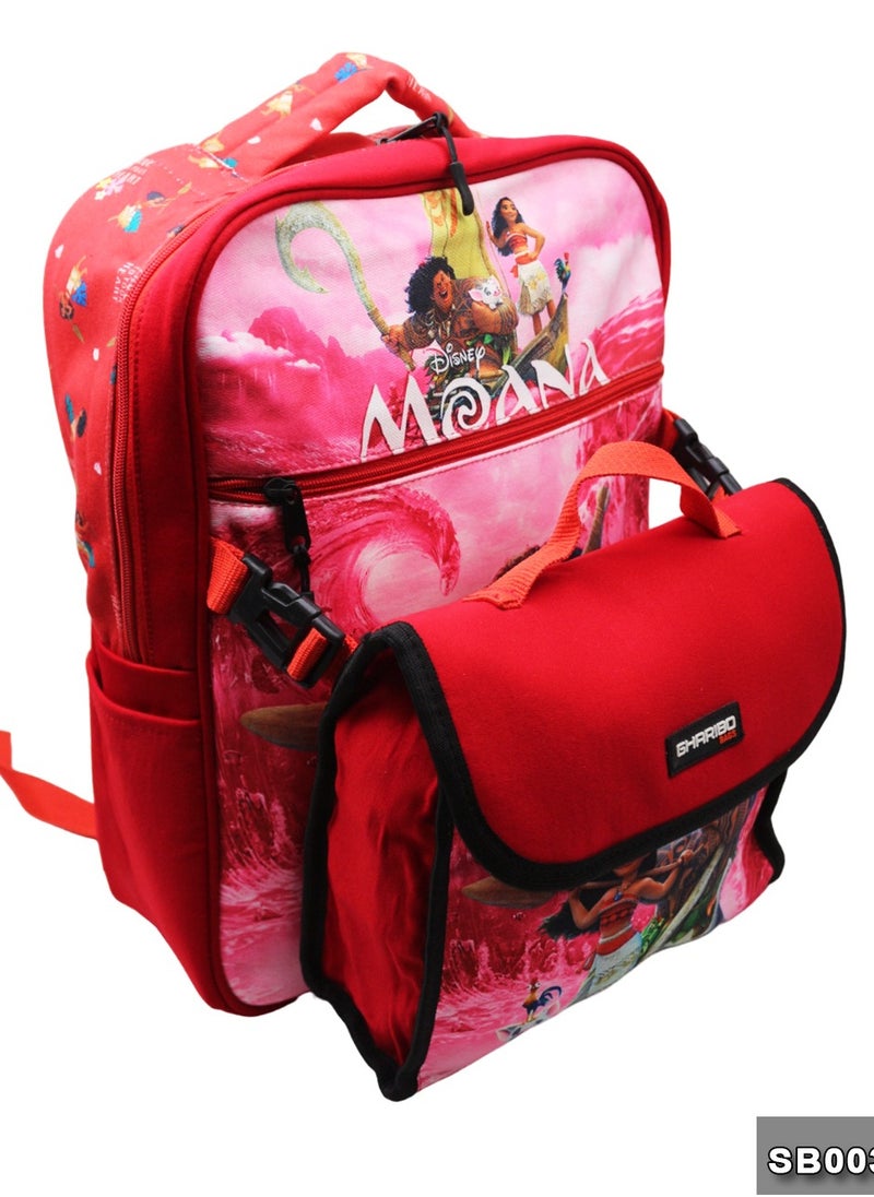 Gharibo Bags School backpack with lunch bag Size 17 model 33 Moana  - Image 3