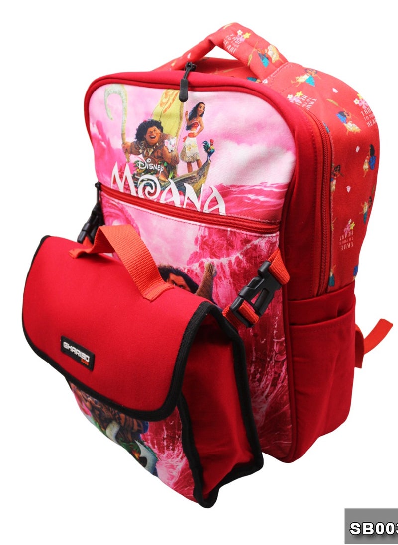 Gharibo Bags School backpack with lunch bag Size 17 model 33 Moana  - Image 4
