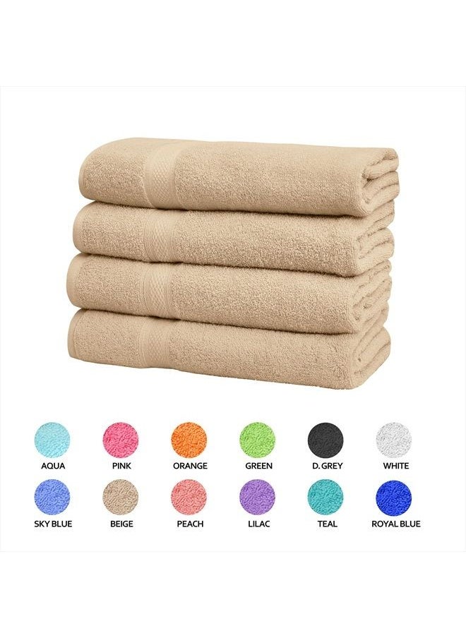Falari Premium Bath Towel Set 100% Ring Spun Cotton Towels for Home Hotel Spa Extra Large 27x54 Maximum Softness and Absorbency 4-Pack Beige  - Image 2