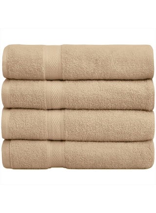 Premium Bath Towel Set 100% Ring Spun Cotton Towels for Home Hotel Spa Extra Large 27x54 Maximum Softness and Absorbency 4-Pack Beige - pzsku/Z7B9894564C49736B1EB7Z/45/_/1691186725/84363793-8c8b-49dd-b192-921621472c78