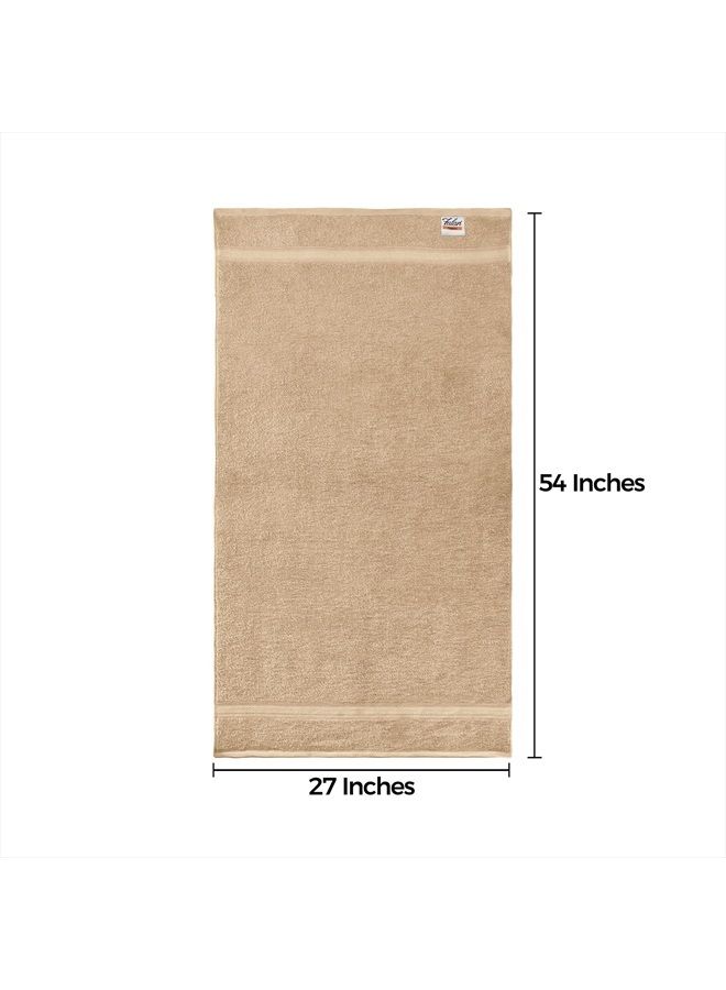 Premium Bath Towel Set 100% Ring Spun Cotton Towels for Home Hotel Spa Extra Large 27x54 Maximum Softness and Absorbency 4-Pack Beige