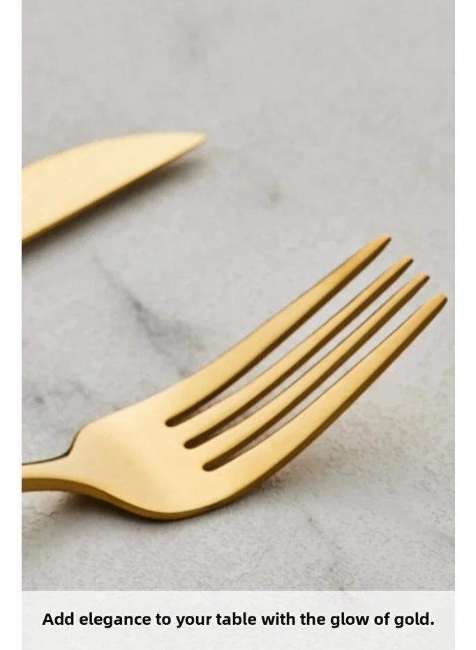 Karaca Orion Shiny Gold 35 Piece Fork Spoon Knife Set for 7 People - Image 4