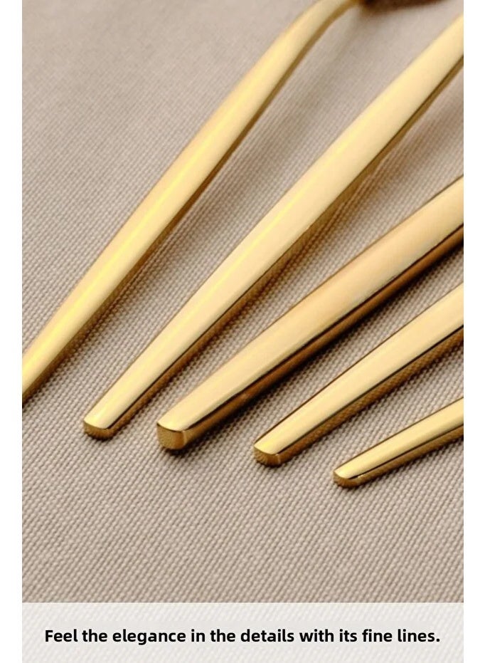 Karaca Orion Shiny Gold 35 Piece Fork Spoon Knife Set for 7 People - Image 3