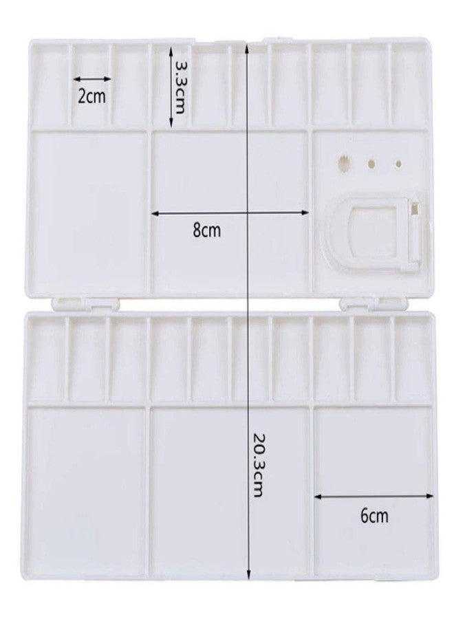 GARASANI Folding Paint Trays Box Watercolor Plastic Palettes with 25 Wells, Thumbhole Holders (25-Well) - Image 4