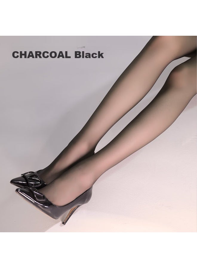 Limerence M Laimi Runsi Mid-rise Thigh-high Stockings, Silky Ultra-thin Transparent Pantyhose, Gray, Seamless Crotch, Size M - Image 2