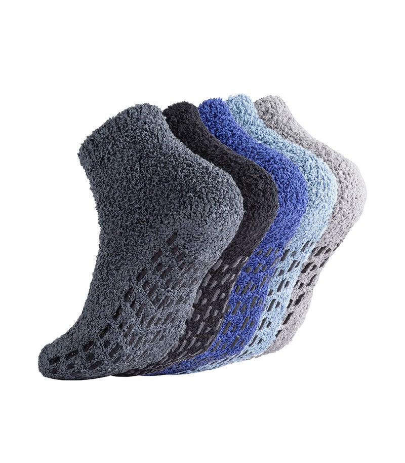 Breslatte Non Slip Hospital Socks with Grips for Women Grip Socks for Women Ankle Gifts 5pairs 2 Darkcolor - Image 1