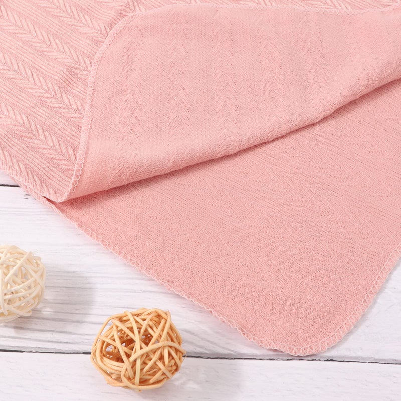 AQOKKA Newborn Receiving Blanket with Bow Hat Headband Wooden Card Set Wheat-Pattern Newborns Toddler Baby Boy Girl Nursery Swaddle Wrap - Image 4