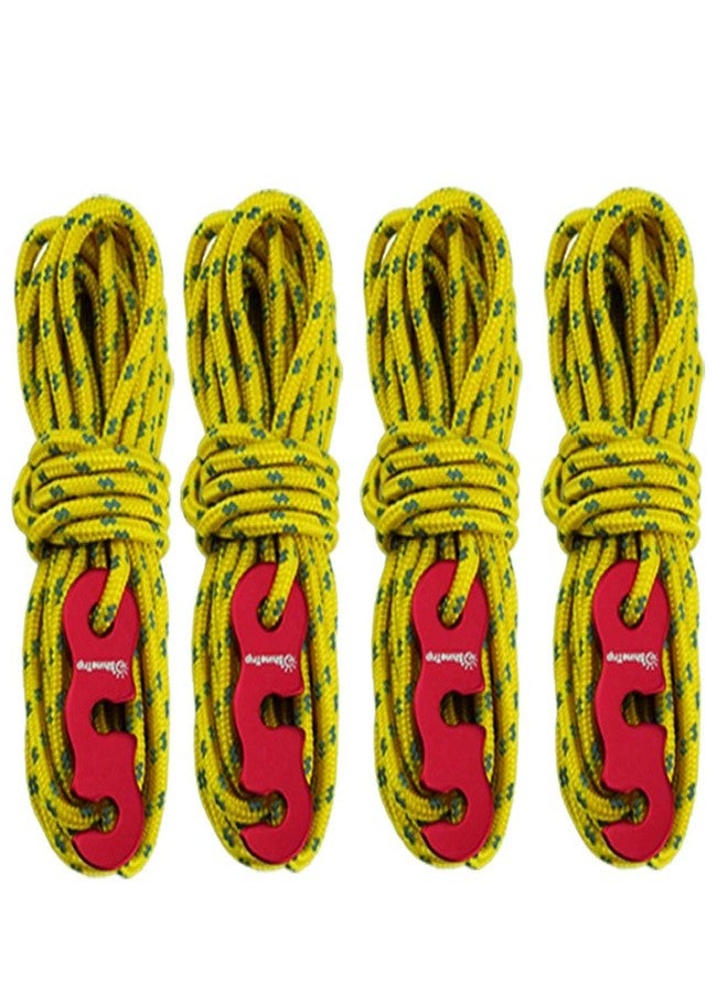 BPNHNA 4pcs 3mm Reflective Guyline with Tent Tensioner Cord Adjuster for Camping Hiking Shelter Shade Canopy Outdoor Activity - Image 1