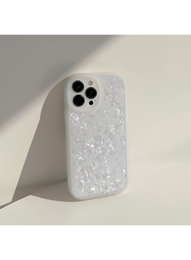 NIBEMINENT Dreamy Shell Pattern Protective TPU Case Cover For iPhone 16 Plus, Cloudy White