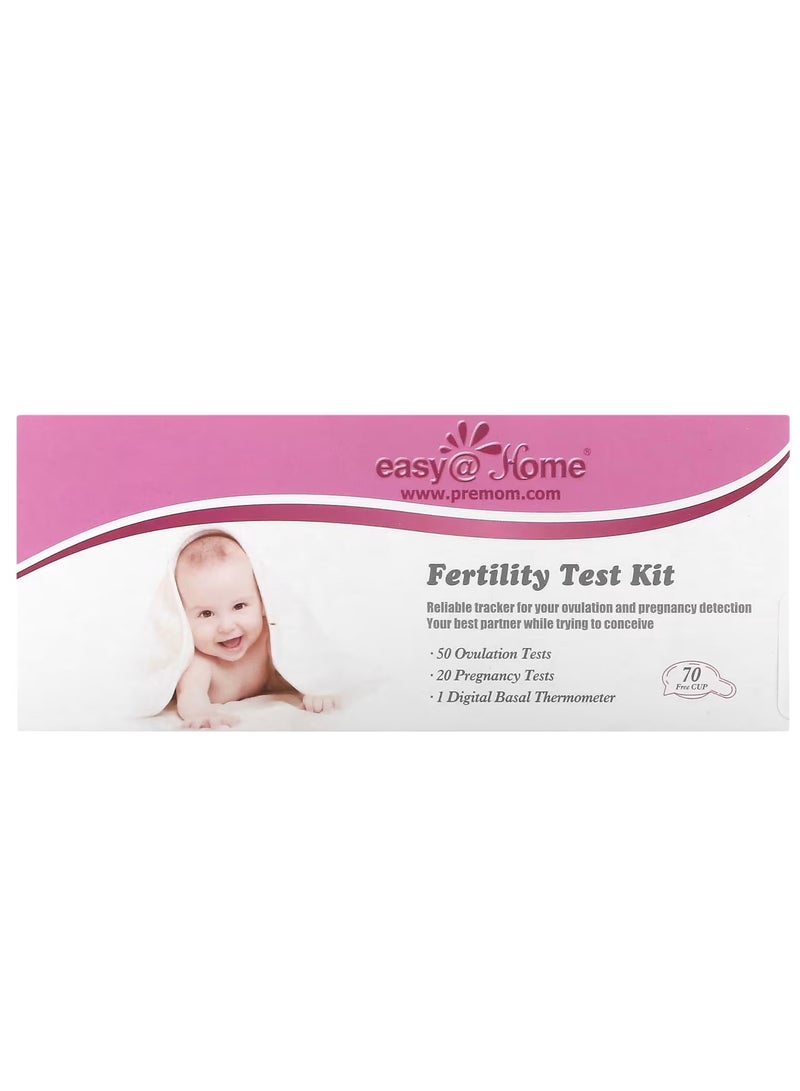 Easy@Home Easy@Home Ovulation Test Kit: 50 Ovulation Strips, 20 Early Pregnancy Tests, Basal Body Thermometer & 70 Urine Collection Cups - Accurate Fertility Tracker with Free App - 50LH+20HCG+BBT EZTB-S-521C - Image 1