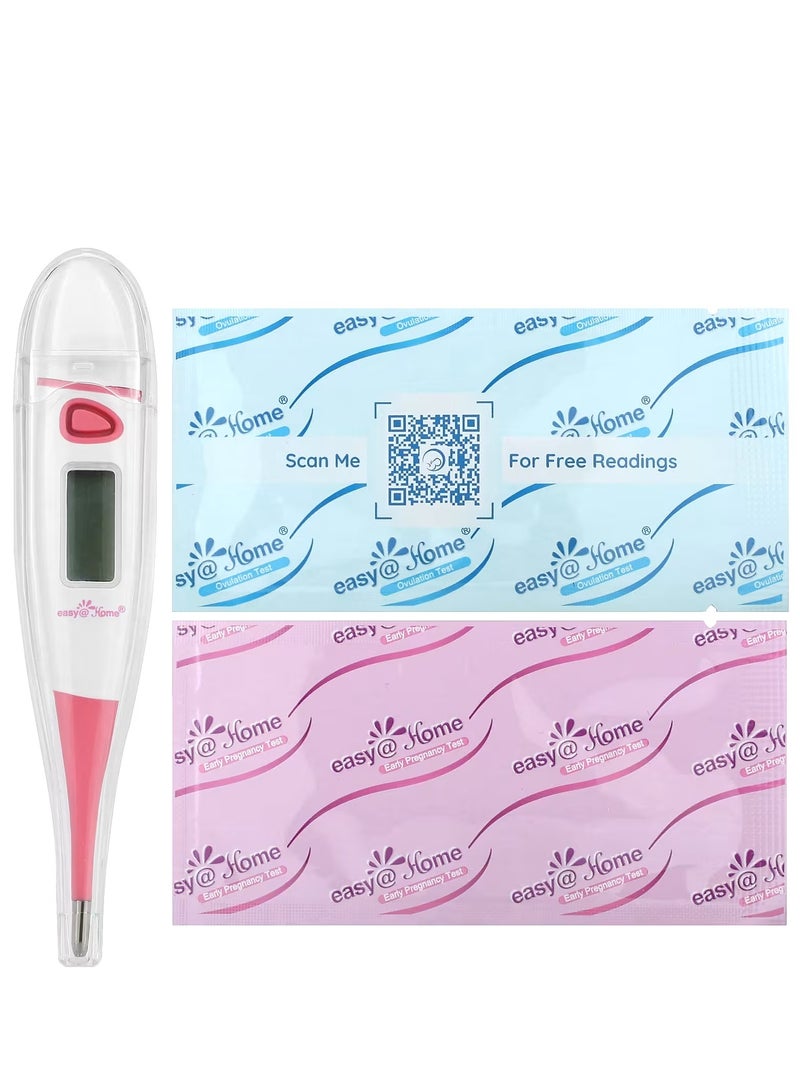 Easy@Home Easy@Home Ovulation Test Kit: 50 Ovulation Strips, 20 Early Pregnancy Tests, Basal Body Thermometer & 70 Urine Collection Cups - Accurate Fertility Tracker with Free App - 50LH+20HCG+BBT EZTB-S-521C - Image 4