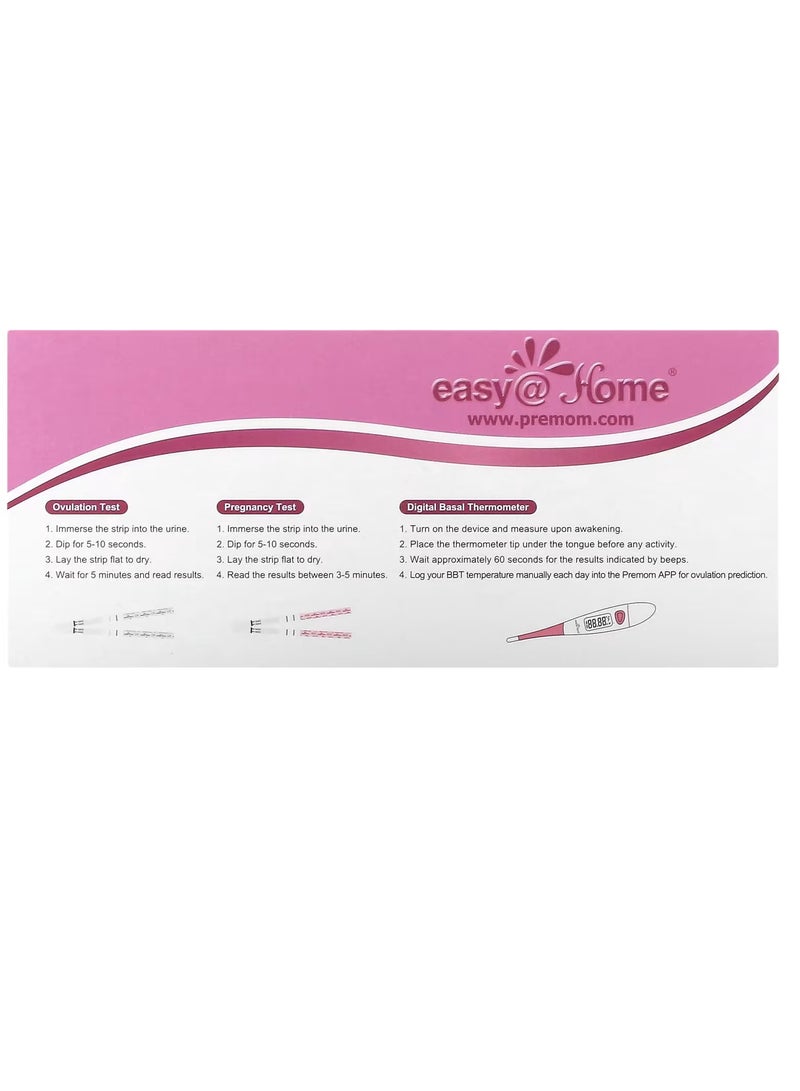 Easy@Home Easy@Home Ovulation Test Kit: 50 Ovulation Strips, 20 Early Pregnancy Tests, Basal Body Thermometer & 70 Urine Collection Cups - Accurate Fertility Tracker with Free App - 50LH+20HCG+BBT EZTB-S-521C - Image 3