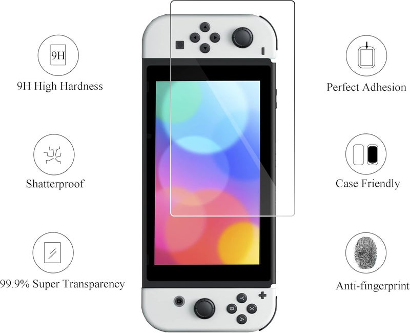 Ailun Tempered Glass Screen Protector for Nintendo Switch OLED Model 2021 [7 Inch] Anti Scratch 9H Hardness [2 Pack] - Image 2