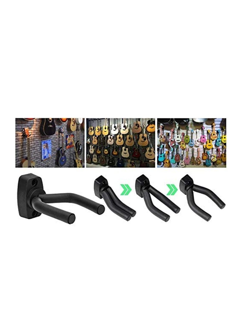 Mike Music Guitar Holders Hooks Stands Hangers Wall Mount Display with Screws Fits All Size Guitars Bass Mandolin Banjo Ukulele (guitar holder 1pack, Black) - Image 4