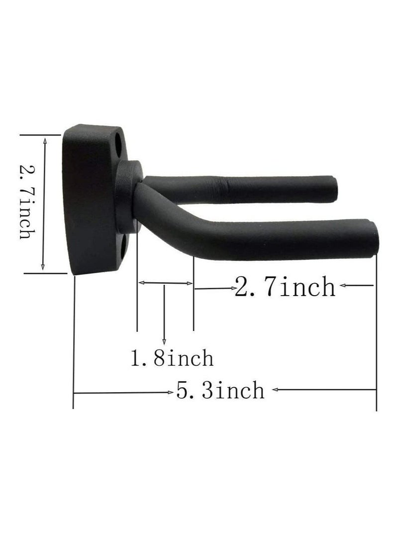 Mike Music Guitar Holders Hooks Stands Hangers Wall Mount Display with Screws Fits All Size Guitars Bass Mandolin Banjo Ukulele (guitar holder 1pack, Black) - Image 3