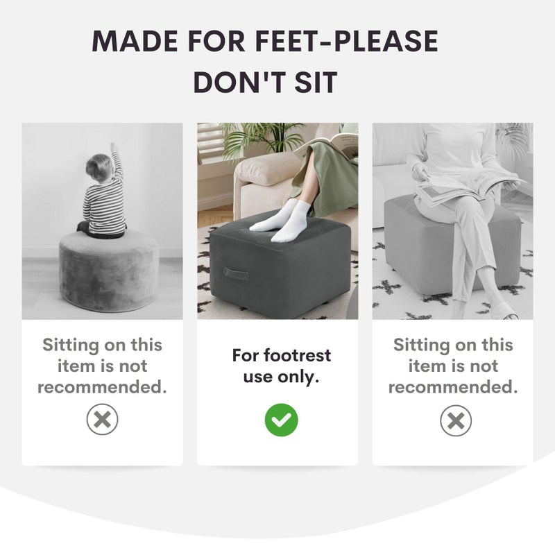 MeMoreCool Stuffed Round Pouf Ottoman Foot Rest, Floor Pouf Foot Stool with Soft Foam Chunk Filling, Small Round Ottoman Footstool Circle Footrest for Living Room - Image 2